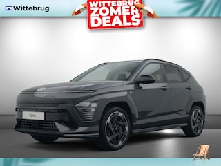 Hyundai Kona N Line 65.4 kWh Volledig Elektrisch met Navigatie, Lederen bekleding en Stoelverwarming Uit voorraad leverbaar!
