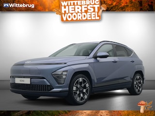 Hyundai Kona Premium 65.4 kWh Volledig Elektrisch met Navigatie, Lederen bekleding en Stoelverwarming Uit voorraad leverbaar!
