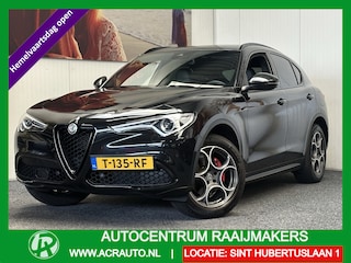 Alfa Romeo Stelvio 2.0 T AWD B-TECH AUTOMAAT ZWART LEDER NAVIGATIE ADAPTIVE CRUISE CONTROL STOEL EN STUURVERWARMING RIJSTROOKSENSOREN DODEHOEKSENSOREN APPLE CARPLAY/ANDROID ACHTERUITRIJCAMERA AFN. TREKHAAK ZEER MOOI !! Brgl