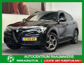 Alfa Romeo Stelvio 2.0 T AWD B-TECH AUTOMAAT ZWART LEDER NAVIGATIE ADAPTIVE CRUISE CONTROL STOEL EN STUURVERWARMING RIJSTROOKSENSOREN DODEHOEKSENSOREN APPLE CARPLAY/ANDROID ACHTERUITRIJCAMERA AFN. TREKHAAK ZEER MOOI !! Brgl