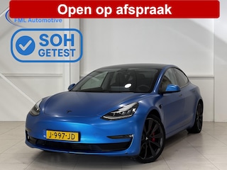 Tesla Model 3 Performance AWD 75 kWh | FSD Full Self driving | 89% SOH | Performance | Blauw Wrap |