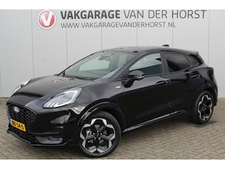 Ford Puma 1.0-125pk EcoBoost Hybrid ST-Line X. Nieuw model ! Zeer luxe Ford Puma ! Autm. airco, side- en lane assist, elektr. achterklep, LED verl., stoel-, stuur- en voorraamverw., trekhaak+afn.b. kgl, B&O soundsyst., adapt. cruise cntrl, navigatie, telefoonvoorb., 360gr c