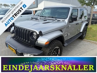 Jeep Wrangler 2.2D Sahara Unlimited 200Pk OUTLAW 4WD, MOPART LV MUD, LEDER, BOMVOL OPTIE !!! GRIJS KENTEKEN