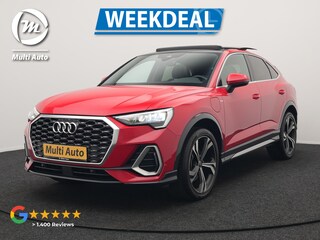 Audi Q3 45 TFSI e S Line Plug In Hybrid 245pk Dealer O.H PHEV | Panodak | Adaptive Cruise | Lederen Sportstoelen Memory & Verwarmd | Sfeerverlichting | Camera | Virtual | Blis | Navigatie | DAB |