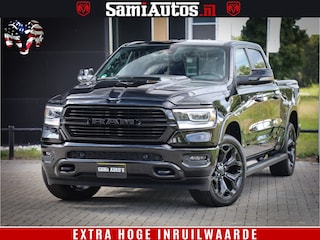 Dodge Ram 1500 LIMITED WHEELS 22 | 5.7 V8 4X4 | SPORT | UITLAAT KLEP | CAMERA | CRUISE | STOEL VERWARMING/VENTILATIE | TREKHAAK 3500Kg | CREWCAB | LED | APPLE CARPLAY | DUBBELE CABINE Comfortabele Dubbele Cabine met Royale 5 Zitplaatsen |