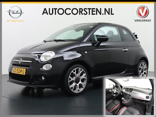 Fiat 500 500S Cabrio Turbo Sport TwinAir 500 S Leder Sport Pdc Ecc Lane-Ass. Hifi-systeem professional s Electrische Cabriolet-dak sport stoelen Lmv 16" Blue&Me knie-airbag Elektr. Spiegels+Verwarmd Mistlampen Origineel Nederlandse Auto EURO6 A-label
