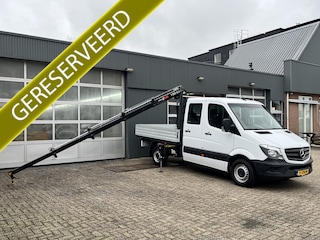 Mercedes-Benz Sprinter 311 2.2 CDI 366 DC Hiab 029T Laadkraan Trekhaak 2000 kg Airco Cruise controle 7-Persoons Open laadbak Pick-up Euro 6 Bakwagen P-up Tachograaf 1e eigenaar