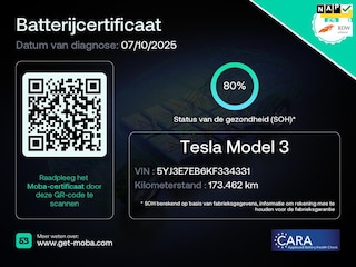 Tesla Model 3 Long Range AWD 75 kWh 80% SOH Rijklaarprijs!