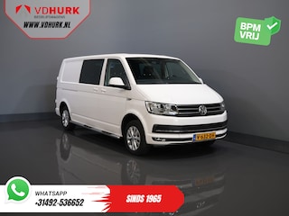 Volkswagen Transporter T6 2.0 TDI 150 pk DSG Aut. L2 Highline E6 DC Dubbel Cabine BPM VRIJ! Carplay/ Alarm/ Leder/ Cruise/ PDC/ Sidebars/ Trekhaak/ LMV/ DAB