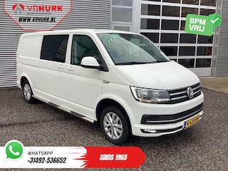 Volkswagen Transporter T6 2.0 TDI 150 pk DSG Aut. L2 Highline E6 DC Dubbel Cabine BPM VRIJ! Carplay/ Alarm/ Leder/ Cruise/ PDC/ Sidebars/ Trekhaak/ LMV/ DAB
