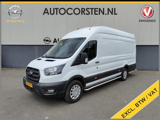 Ford Transit 2.0TDCI 130pk 350 L4H3 Navi Camera Pdc Apple Carplay Android WiFi Airco Cruise Control Voorruit-Verwarmd Regensensor DAB Schuifdeur Betonplex Vloer Wandbetimmering Roll Stability Control Led Spoorwisselassist Euro 6 Zeer Compleet!