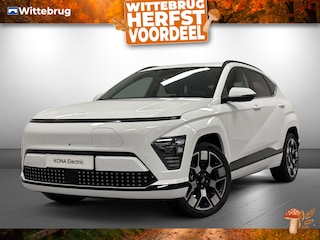 Hyundai Kona Premium 65.4 kWh Volledig Elektrische Automaat met Navigatie, Lederen bekleding en Stoelverwarming Uit voorraad leverbaar!