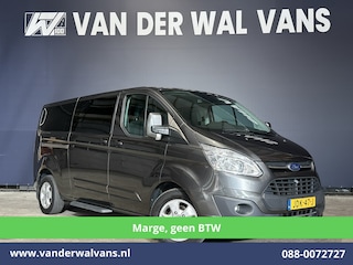 Ford Tourneo Custom 2.0 TDCI **MARGE, Geen btw, Geen bpm** 131pk Automaat L2H1 Personenbus Euro6 Airco | 2x zijdeur | 8-Zits | Navigatie Cruisecontrol, Trekhaak, Parkeersensoren, LM velgen, Verwarmde voorruit, Achterklep