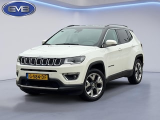 Jeep Compass 1.4 MultiAir Limited, parelmoer wit, achteruitrijcamera, trekhaak, leder, vele opties,NL auto met nap