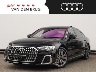 Audi A8 60 TFSI e quattro | Pano | Stoelverwarming v+a | Matrix verlichting | Verwarmbaar voorruit | HUD | Stoelventilatie + massage voor | B&O | Leder bekleding met ruitpatroon | Nieuwprijs €159 494 |