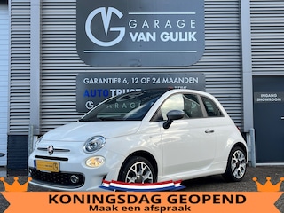 Fiat 500 1.2 Cabrio 69PK Trekhaak,CarPlay,Airco,Cruise,Isofix,ElektrRamen+Spiegels,Pdc,Led,Usb,Lmv,StuurBed,HalfLeder.