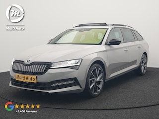 Skoda Superb Combi 1.4 TSI iV Sportline Business Plug In Hybrid 218pk PHEV | Trekhaak Af Fabriek | Panodak | Alcantara Sportstoelen Memory & Verwarmd | Adaptive Cruise | Apple Carplay | Stuur Verwarmd | Sfeerverlichting | Navigatie | Blis | DAB |