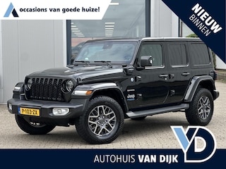 Jeep Wrangler Unlimited 4xe 380 Sahara | Leder/Cruise Adaptief/Stuur-/Stoelverw./Trekhaak