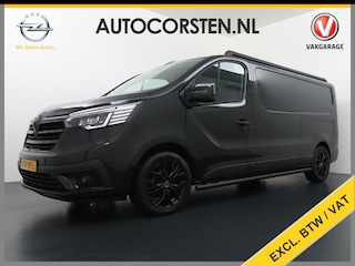 Renault Trafic 2.0DCI 150PK Dubbele Cabine T29 L2H1 Navi Airco Camera Trekhaak Cruise Control Lmv DC Black Edition Euro 6 Betonplex Vloer Lat om Lat Betimmering Schuifdeur 1e Eigenaar Origineel Nederlandse Auto