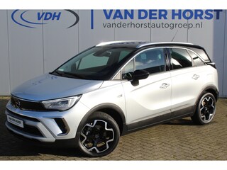 Opel Crossland 1.2-110pk Turbo 'Elegance'. Mooie en luxe hoogzitter met weinig km's ! Volautm. airco dual, cruise control, camera, comfortstoelen, metallic lak,  LM wielen, navigatie, telefoonvoorb., lane- en side assist, parkeersensoren v+a,  LED verlichting  etc.