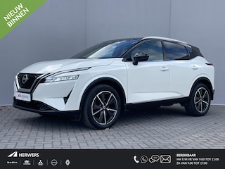 Nissan Qashqai 1.3 MHEV Xtronic Tekna Plus Automaat / 1800KG trekgewicht / Panoramadak / stoelverwarming / massage stoelen / elektrisch verstelbare stoelen / head-up display / 360° camera / adaptieve cruise control / verwarmbaar stuur / elektrische achterklep / matrix LED koplampen / draadloze oplader / keyless entry