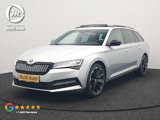 Skoda Superb Combi 1.4 TSI iV Sportline Plug In Hybrid 218pk Dealer O.H PHEV | Trekhaak Af Fabriek | Panodak | Adaptive Cruise | Camera | Alcantara Sportstoelen Memory & Verwarmd | Apple Carplay | Navigatie | Crystal LED | Sportstuur Vewarmd | Virtual | DAB |