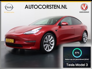 Tesla Model 3 Long Range AWD 75kWh 463PK 19"Lmv FSD-3 Computer Premium Audio AutoPilot Panoramadak Camera's Leer Adaptive-Cruise-Control+Stop&Go Pdc Dual-Ecc Dual-Motor Keyless 4WD Stoel en achterbank verwarming Elektr.Stoelen+Memory+Easy-Entry WiFi SOH 87% Fabrieksgarantie op Accu en motor tot 192.000km / 28-09-2028 1e Eigenaar Origineel Nederlandse Auto
