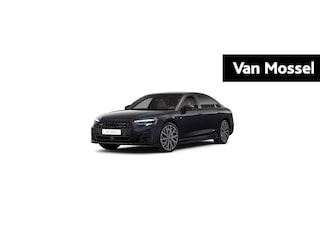 Audi A8 60 TFSI e quattro Lang 462 PK | S-line l Adaptive Cruise Control l Panoramadak l Bang & Olufsen Premium 3D l Elektr. voorstoelen geheugen l Stoelventilatie/massage voorin l Head-up display l 360 camera l HD-matrix l Apple Carplay | Android Auto l Stoelverwarming l Privacy glas l Lichtpakket plus ambient light l