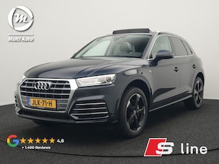 Audi Q5 50 TFSI e quattro S Line Plug In Hybrid 299pk Dealer O.H. PHEV | Panodak | 20"L.M Rotor | Apple Carplay | Sportstoelen Verwarmd | Cruise Control | Keyless | Navigatie | Virtual | 20"L.M |