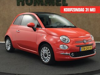 Fiat 500 1.2 Lounge - GROOT MULTIMEDIASCHERM - PARKEERSENSOREN ACHTER - AIRCO - PANORAMADAK - 15 INCH LICHT METALEN VELGEN - CRUISE CONTROL - LEDEREN STUUR - FACELIFT MODEL - CITY STUURBEKRACHTIGING