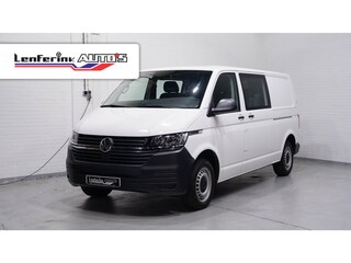 Volkswagen Transporter 2.0 TDI 110 pk L2 Dubbel Cabine 2x Schuifdeur NAP, Trekhaak, Airco, Cruise Control, 5-Zits, 1e Eigenaar