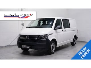 Volkswagen Transporter 2.0 TDI 110 pk L2 Dubbel Cabine 2x Schuifdeur NAP, Trekhaak, Airco, Cruise Control, 5-Zits, 1e Eigenaar