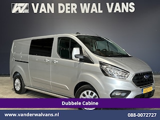 Ford Transit Custom 2.0 TDCI 130pk L2H1 Dubbele Cabine Euro6 Airco | 6-Zits | Navigatie | Apple Carplay | 2530kg Trekhaak | LED | Cruisecontrol Stoelverwarming, Verwarmde voorruit, LM velgen, Sidebars, Parkeersensoren