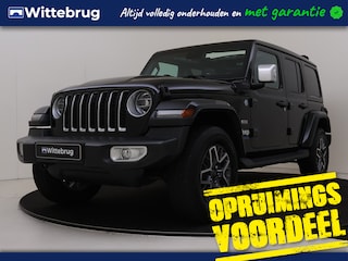 Jeep Wrangler Unlimited 4xe 380PK Sahara | Leder Interieur | 4WD | Trekhaak | Parkeerhulp | Cabrio soft top