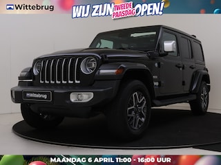 Jeep Wrangler Unlimited 4xe 380PK Sahara | Leder Interieur | 4WD | Trekhaak | Parkeerhulp | Cabrio soft top