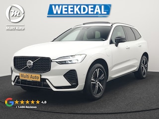 Volvo XC60 Recharge T6 AWD R-Design Plug In Hybrid 341pk Dealer O.H. PHEV | Panodak | Adaptive Cruise | 360 Camera | Google Assistent | Lederen Sportstoelen Memory & Verwarmd | Apple Carplay | Keyless | Virtual | Navigatie | DAB |
