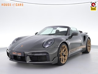 Porsche 911 Turbo S Cabrio 3.8 650pk |PTS Aventurine green|aero-pakket|Burmester|sport-chrono|sportuitlaat|PDCC|stoelverwarming & verkoeling|360 camera|Apple carplay|PDLS|memory|