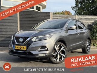 Nissan Qashqai Tekna + 1.2 115PK X-tronic CVT Automaat Navigatie, Rondomzichtcamera, Keyless, Leder, Panoramadak, Stoelverwarming, Voorruitverwarming