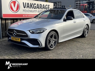 Mercedes-Benz C-klasse 300 e AMG Line 18"/Leder/Panoramadak/360 camera/Dodehoek/Keyless/Stoelverwarming + memory l + r/Sfeerverlichting premium/Apple Carplay & Android Auto