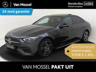 Mercedes-Benz C-klasse 300 e Business Solution AMG / Premium Plus/ Panoramadak/ Night/ Head Up/ Burmester 3D/ Stoelverwarming- & Ventilatie/ El. Trekhaak