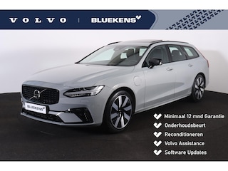 Volvo V90 T8 Recharge AWD Ultra Dark - Panorama/schuifdak - IntelliSafe Assist & Surround - 360º Camera - Harman/Kardon audio - Adaptieve LED koplampen - Verwarmde voorstoelen, stuur & achterbank - Parkeersensoren voor & achter - Elektr. bedienb. voorstoelen met geheugen - Head up display - Elektr. inklapbare trekhaak - 19' LMV