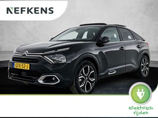Citroën C4 EV Max 54 kWh 156pk | Accu SOH 97,3% | 414km WLTP Actieradius | Navigatie | Schuif-/kanteldak | Camera v+a | Parkeersensoren v+a | Stoelverwarming | Leder/Stof Comfortstoelen | Climate Control | Adaptieve Cruise Control | Full Led koplampen | Keyless Start | Dodehoeksensor | Head-up display | Draadloze Apple Carplay / Android Auto + Telefoonlader | Verwarmde voorruit | 18" lichtmetalen velgen |