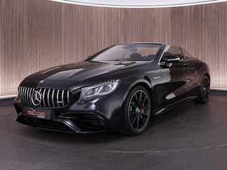 Mercedes-Benz S63 AMG Cabrio 585pk 4MATIC+ Premium Plus |dealer onderhouden|Burmester high-end|keramisch|massage|Airscarf|nightvision|stoelverwarming & verkoeling|memory|360°|head-up|stuurverwarming|carbon interieur|dodehoek|