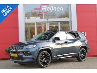 Jeep Compass 4xe 240PK Plug-in Hybrid ELECTRIC S | PANORAMSICH SCHUIF/KANTEL DAK | STOEL/STUUR VERWARMING | ALL SEASON BANDEN | 19" LICHTMETALEN VELGEN "GLOSSY BLACK" | ELEKTRISCH BEDIENBARE BESTUURDERSSTOEL | LEDEREN BEKLEDING | ADAPTIVE CRUISE CONTROL | NAVIGATIE | DRAADLOZE APPLE CARPLAY/ANDROID AUTO | DRAADLOZE TELEFOONLADER | DAB+ RADIO | ELEKTRISCH BEDIENBARE ACHTERKLEP | ACHTERUITRIJ CAMERA | KEYLESS ENTRY/START |