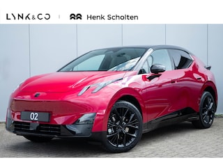 Lynk & Co 02 More 272PK 66 kWh 20" Black Edition Wielen, 360 Graden Camera, Harman Kardon, Panoramadak, Elektrisch bedienbare voorstoelen met geheugen, Keyless Entry, Getint glas, Adaptieve Cruise Control, Dodehoekassistent, Sfeerverlichting, Stuurwielverwarming, Stoelverwarming