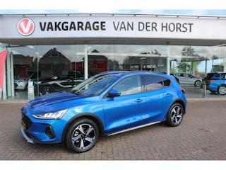 Ford Focus 1.0-155pk EcoBoost Mild-Hybrid 'Active' AUTOMAAT ! Trekgewicht 1.500kg ! Slechts 6.450km ! Ruim €. 9.000,- beneden de nieuwprijs ! Volautm. airco dual, navigatie, telefoonvoorb., adaptive cruise control, LED verlichting, metallic lak, camera, front-, lane- en side assist, LM wielen, Isofix etc.