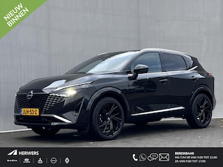 Nissan Qashqai 1.3 MHEV Xtronic Tekna Plus Fabrieksgarantie  tot 03-2028 <100.000km**  / 1.800 kg trekgewicht / Panorama dak / Leder / Elektr. stoelen met massagefunctie en elektr. klep / Navigatie / Adaptieve CC / HUD /  Camera 360° / Stuur-, stoel- en voorruitverwarming / 20" LM wielen /