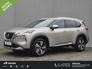Nissan X-Trail 1.5 MHEV 163pk Tekna Automaat / Fabrieksgarantie tot 07-2027 / Dealer onderhouden / Allseason banden / Trekgewicht 2000 kg / HUD / Elektrische achterklep / Stuur-, Stoel en Achterbank verwarming / Rondomzicht camera /