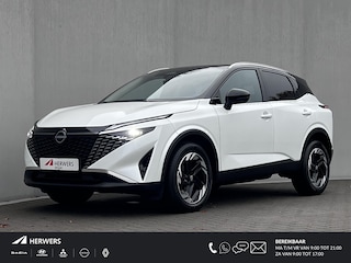 Nissan Qashqai 1.3 MHEV Xtronic N-Connecta / Fabrieksgarantie tot 03-2028  / Facelift Nieuw Model / Cold Pack / HUD / Trekgewicht 1800 kg / Stuur-, Stoel en Voorruit verwarming / Elektrische achterklep / Camera 360° / Adaptief CC / Apple Carplay Android Auto /18" LM wielen met All Season banden /
