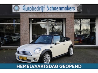 Mini Cooper Cabrio 1.6 AUTOMAAT!! LEER CRUISE STOELVERW. CLIMA PDC 17"LMV ALL-SEASONS! XENON AUTOMAAT!